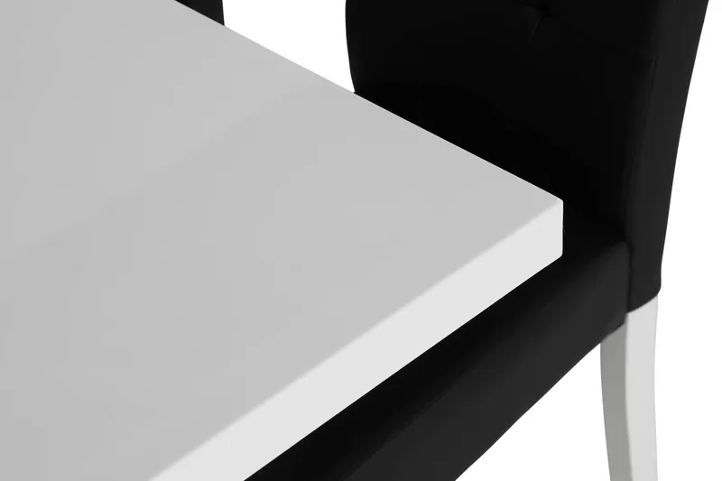 Cesi Matgrupp 140 cm med 4 Viktor Stol - Vit/Svart/Svart PU - Möbler - Bord & matgrupp - Matgrupp