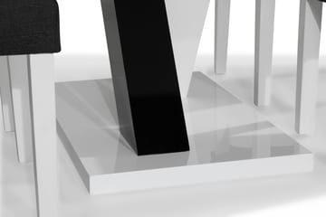 Cesi Matgrupp 140 cm med 4 Viktor Stol - Vit/Svart/Svart PU - Möbler - Bord & matgrupp - Matgrupp