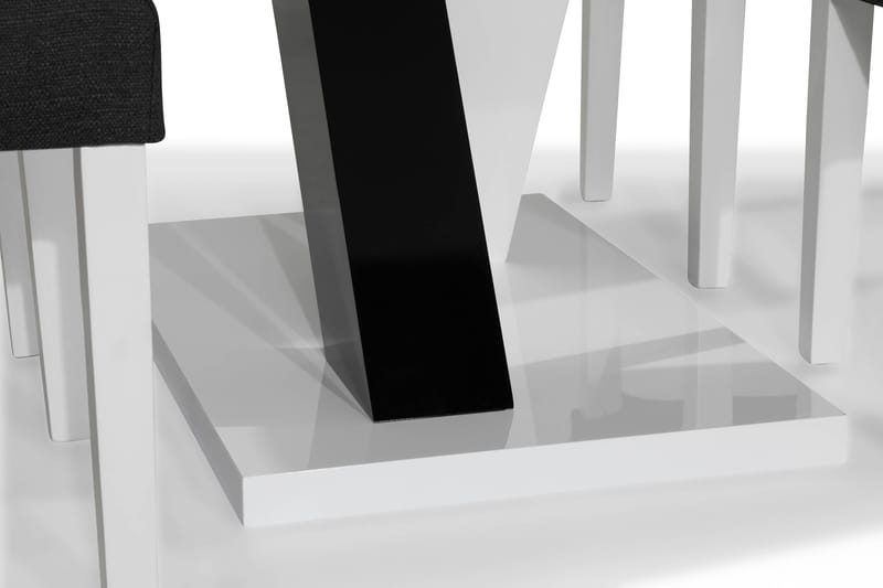 Cesi Matgrupp 140 cm med 4 Viktor Stol - Vit/Svart/Svart PU - Möbler - Bord & matgrupp - Matgrupp