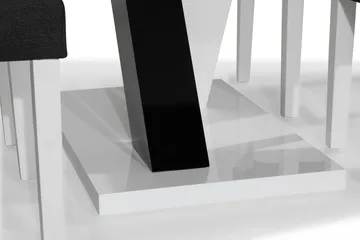 Cesi Matgrupp 140 cm med 4 Viktor Stol - Vit/Svart/Svart PU - Möbler - Bord & matgrupp - Matgrupp