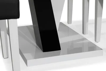 Cesi Matgrupp 140 cm med 4 Viktor Stol - Vit/Svart/Svart PU - Möbler - Bord & matgrupp - Matgrupp