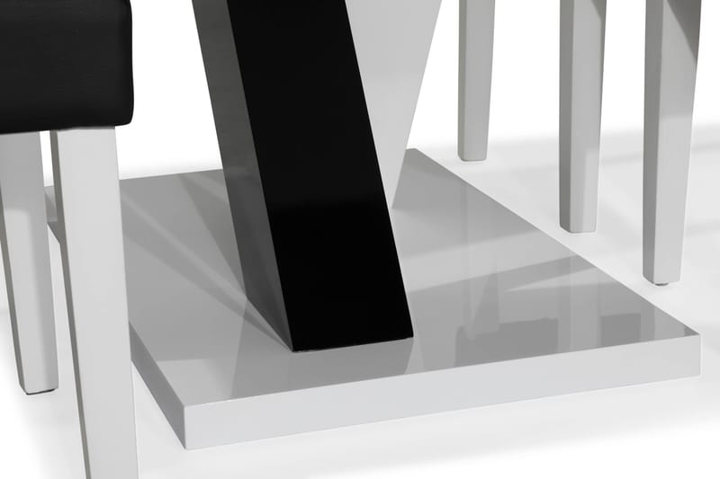 Cesi Matgrupp 140 cm med 4 Viktor Stol - Vit/Svart/Svart PU - Möbler - Bord & matgrupp - Matgrupp