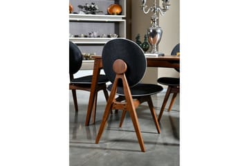 Charbel Matgrupp 160 cm med 4 matstolar - Valnöt/Antracit - Möbler - Bord & matgrupp - Matgrupp