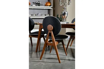 Charbel Matgrupp 160 cm med 4 matstolar - Valnöt/Antracit - Möbler - Bord & matgrupp - Matgrupp