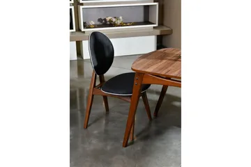 Charbel Matgrupp 160 cm med 4 matstolar - Valnöt/Antracit - Möbler - Bord & matgrupp - Matgrupp