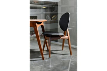 Charbel Matgrupp 160 cm med 4 matstolar - Valnöt/Antracit - Möbler - Bord & matgrupp - Matgrupp