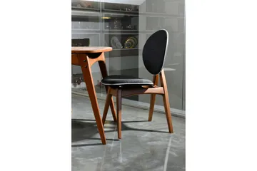 Charbel Matgrupp 160 cm med 4 matstolar - Valnöt/Antracit - Möbler - Bord & matgrupp - Matgrupp