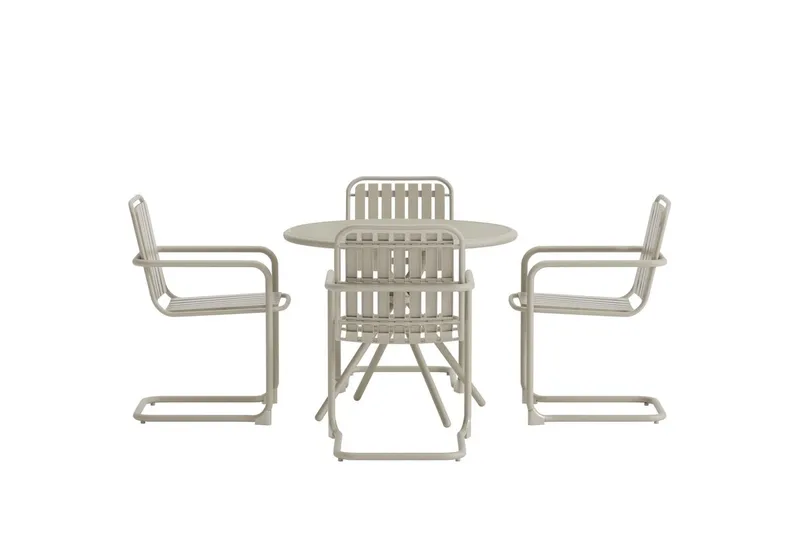 Matgrupp Chios 90 cm med 4 Stolar Utomhus - Beige - Möbler - Bord & matgrupp - Matgrupp