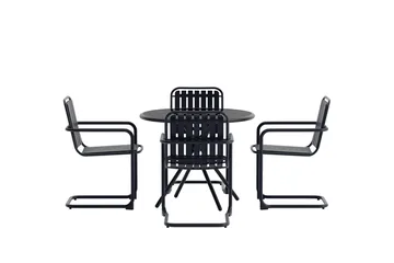 Matgrupp Chios 90 cm med 4 Stolar Utomhus - Svart - Möbler - Bord & matgrupp - Matgrupp
