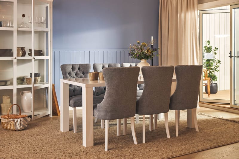 Cibus Matgrupp 180 cm inkl 6 Bergviken Stolar - Vit - Möbler - Bord & matgrupp - Matgrupp