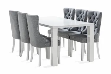 Cibus Matgrupp 180 cm inkl 6 Bergviken Stolar - Vit - Möbler - Bord & matgrupp - Matgrupp