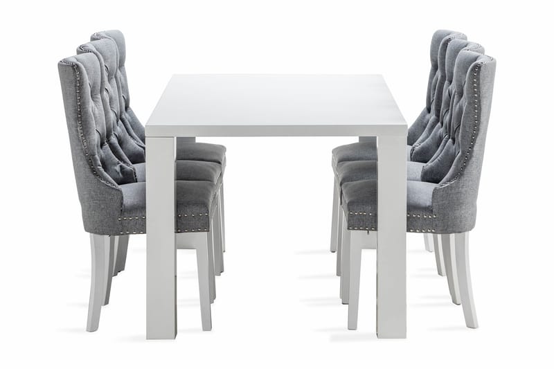 Cibus Matgrupp 180 cm inkl 6 Bergviken Stolar - Vit - Möbler - Bord & matgrupp - Matgrupp