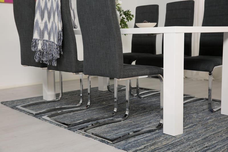 Cibus Matgrupp 180 cm med 6 Cibus Stol - Vit/Mörkgrå - Möbler - Bord & matgrupp - Matgrupp