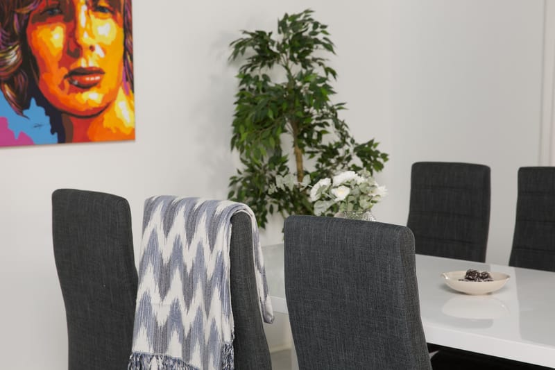 Cibus Matgrupp 180 cm med 6 Cibus Stol - Vit/Mörkgrå - Möbler - Bord & matgrupp - Matgrupp