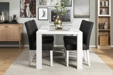 Cibus Matgrupp 180 cm med 6 Viktor Stol - Vit/Mörkgrå - Möbler - Bord & matgrupp - Matgrupp