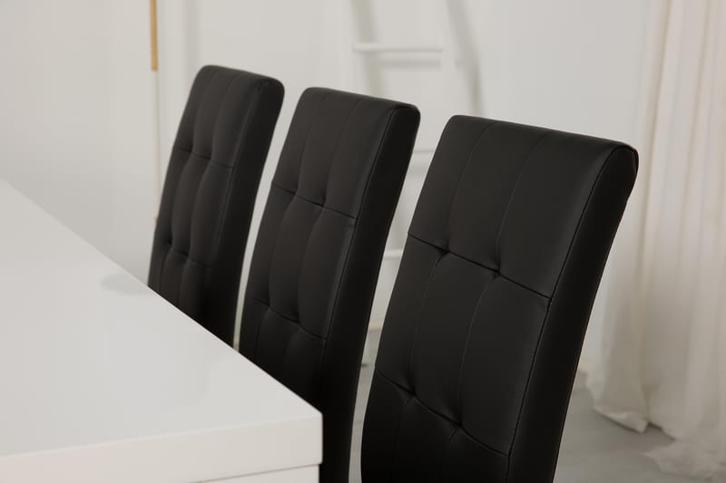 Cibus Matgrupp 180 cm med 6 Viktor Stol - Vit/Svart - Möbler - Bord & matgrupp - Matgrupp