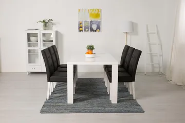 Cibus Matgrupp 180 cm med 6 Viktor Stol - Vit/Svart - Möbler - Bord & matgrupp - Matgrupp