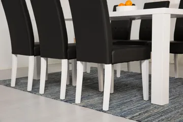 Cibus Matgrupp 180 cm med 6 Viktor Stol - Vit/Svart - Möbler - Bord & matgrupp - Matgrupp