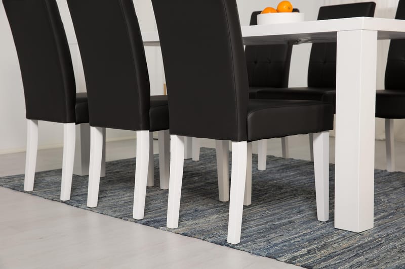 Cibus Matgrupp 180 cm med 6 Viktor Stol - Vit/Svart - Möbler - Bord & matgrupp - Matgrupp