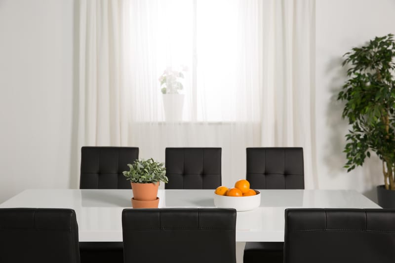 Cibus Matgrupp 180 cm med 6 Viktor Stol - Vit/Svart - Möbler - Bord & matgrupp - Matgrupp