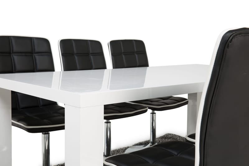 Cibus Matgrupp med 6 st Frida Stolar - Vit/Svart - Möbler - Bord & matgrupp - Matgrupp