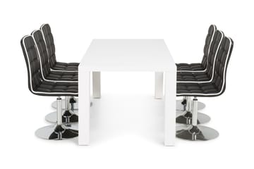 Cibus Matgrupp med 6 st Frida Stolar - Vit/Svart - Möbler - Bord & matgrupp - Matgrupp