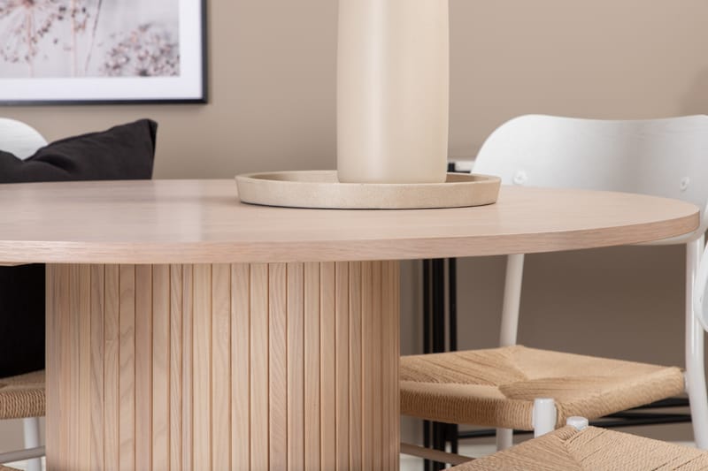 Matgrupp Cinaba 100 cm Rund inkl 4 Tommy Stolar - Beige/Vit - Matgrupp