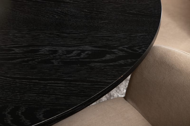 Matgrupp Cinaba 110 cm Rund inkl 4 Beraid Stolar - Svart/Beige - Matgrupp