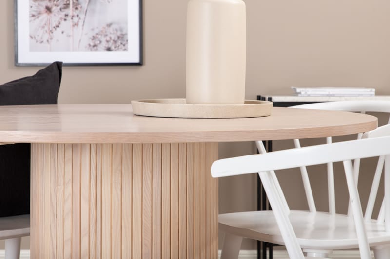 Matgrupp Cinaba 110 cm Rund inkl 4 Sturla Stolar - Beige/Vit - Matgrupp