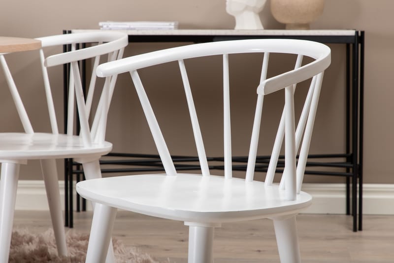 Matgrupp Cinaba 110 cm Rund inkl 4 Sturla Stolar - Beige/Vit - Matgrupp