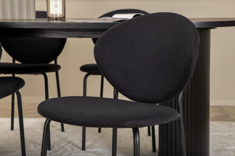 Matgrupp Cinaba 200 cm Oval inkl 4 Capmany Stolar - Svart - Matgrupp