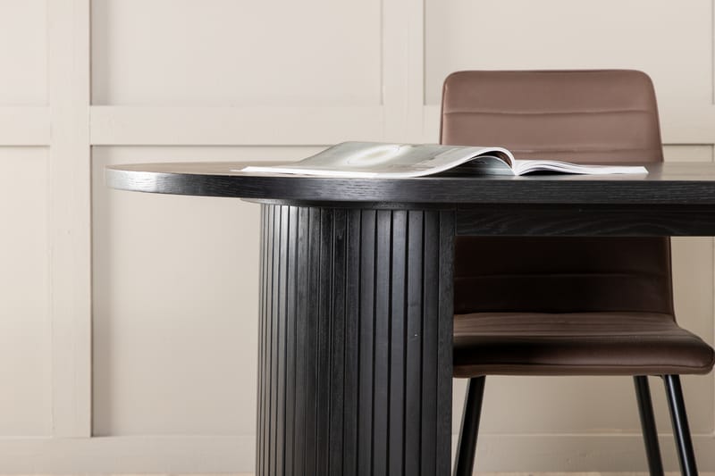 Matgrupp Cinaba 200 cm Oval inkl 4 Donmon Stolar - Svart/Brun - Matgrupp