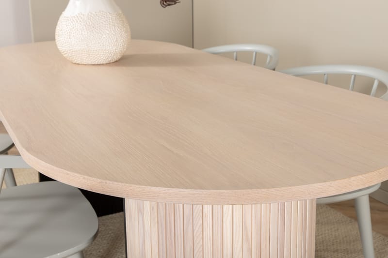 Matgrupp Cinaba 200 cm Oval inkl 4 Sturla Stolar - Beige/Ljusgrå - Matgrupp