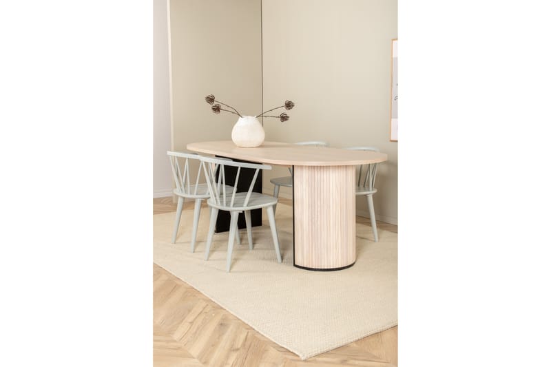 Matgrupp Cinaba 200 cm Oval inkl 4 Sturla Stolar - Beige/Ljusgrå - Matgrupp