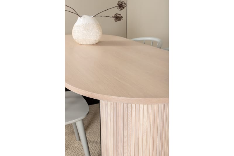 Matgrupp Cinaba 200 cm Oval inkl 4 Sturla Stolar - Beige/Ljusgrå - Matgrupp