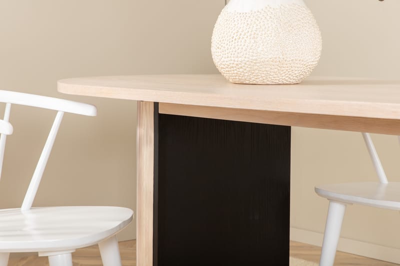 Matgrupp Cinaba 200 cm Oval inkl 4 Sturla Stolar - Beige/Vit - Matgrupp
