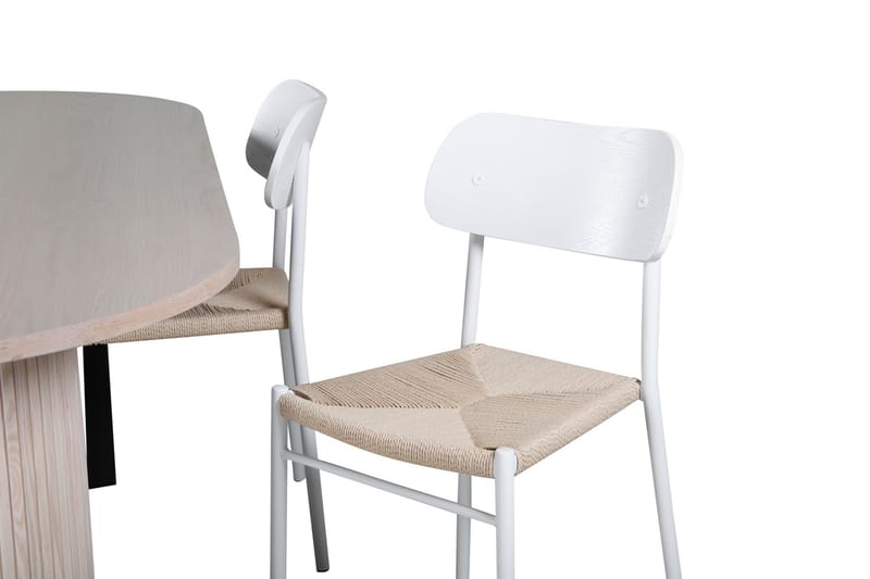Matgrupp Cinaba 200 cm Oval inkl 4 Tommy Stolar - Beige/Vit - Matgrupp