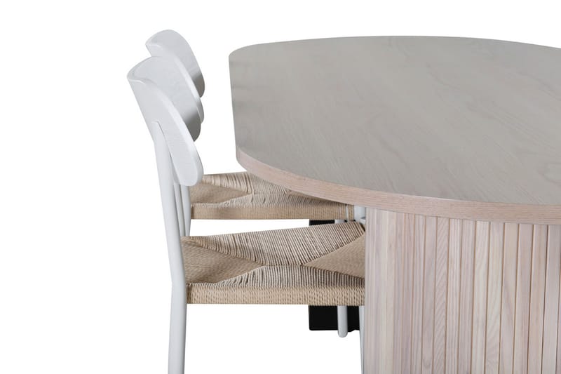 Matgrupp Cinaba 200 cm Oval inkl 4 Tommy Stolar - Beige/Vit - Matgrupp