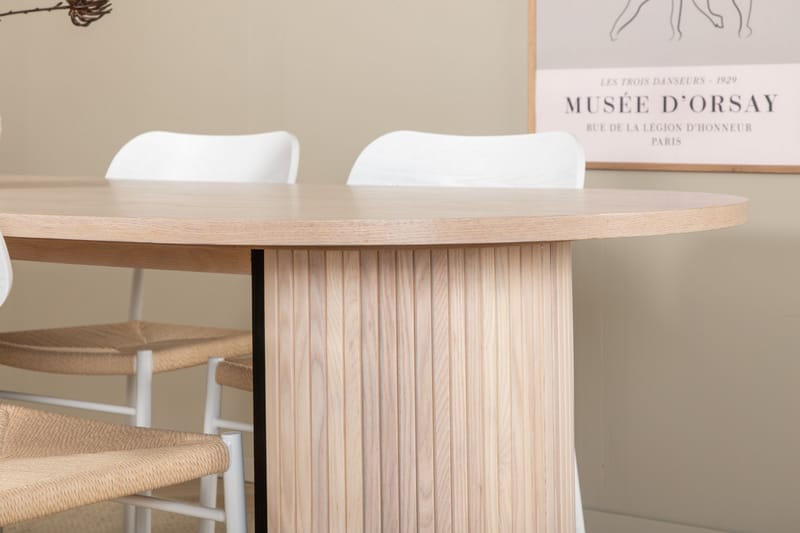 Matgrupp Cinaba 200 cm Oval inkl 4 Tommy Stolar - Beige/Vit - Matgrupp