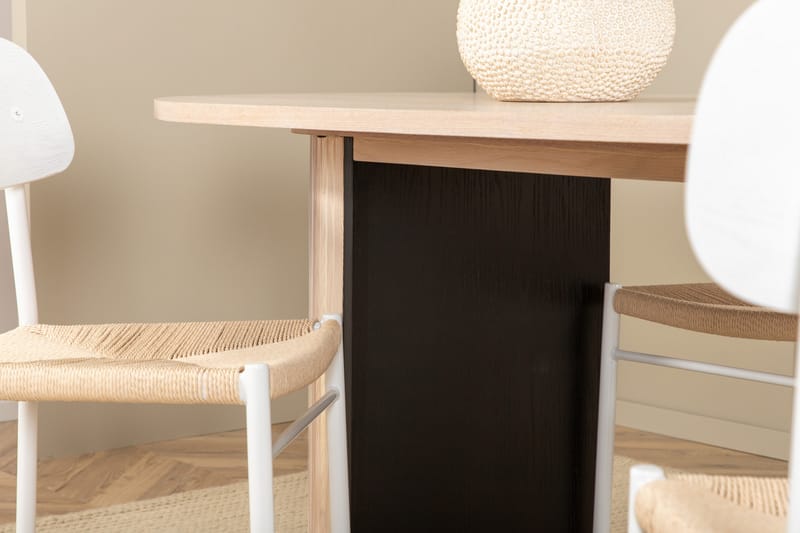 Matgrupp Cinaba 200 cm Oval inkl 4 Tommy Stolar - Beige/Vit - Matgrupp