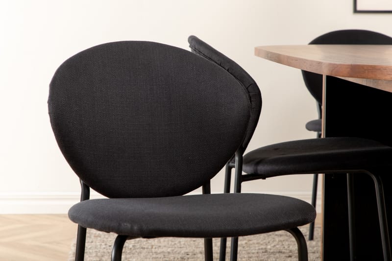 Matgrupp Cinaba 200 cm Oval inkl 6 Capmany Stolar - Valnöt/Svart - Matgrupp