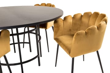 Copenhagen Matgrupp med 4 Limhamn Matstolar Gul - Furniture Fashion - Möbler - Bord & matgrupp - Matgrupp