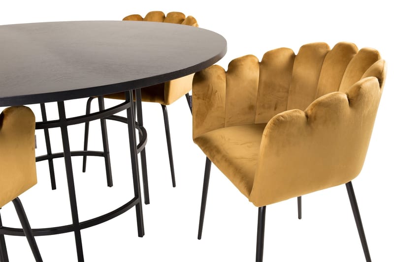 Copenhagen Matgrupp med 4 Limhamn Matstolar Gul - Furniture Fashion - Möbler - Bord & matgrupp - Matgrupp