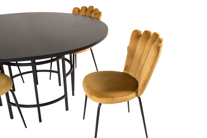 Copenhagen Matgrupp med 4 Limhamn Matstolar Gul - Furniture Fashion - Möbler - Bord & matgrupp - Matgrupp