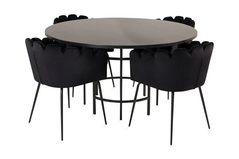 Copenhagen Matgrupp med 4 Limhamn Matstolar Svart, Furniture Fashion