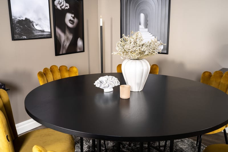 Copenhagen Matgrupp med 6 Limhamn Matstolar Gul - Furniture Fashion - Möbler - Bord & matgrupp - Matgrupp