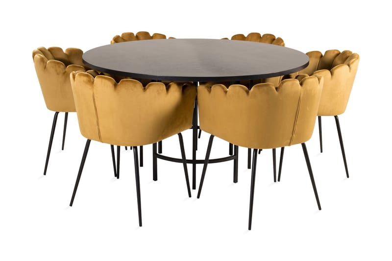Copenhagen Matgrupp med 6 Limhamn Matstolar Gul, Furniture Fashion