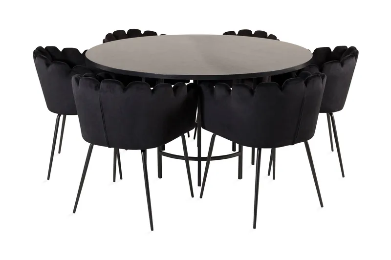 Copenhagen Matgrupp med 6 Limhamn Matstolar Svart - Furniture Fashion - Möbler - Bord & matgrupp - Matgrupp