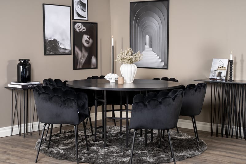 Copenhagen Matgrupp med 6 Limhamn Matstolar Svart - Furniture Fashion - Möbler - Bord & matgrupp - Matgrupp