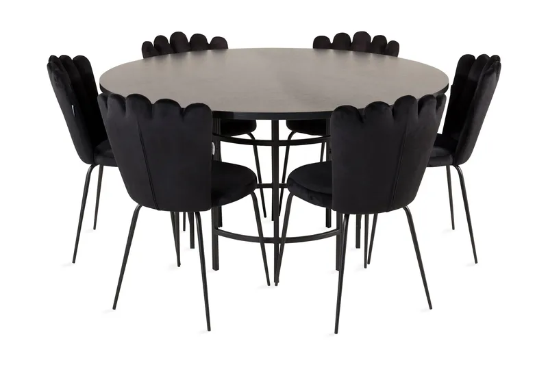 Copenhagen Matgrupp med 6 Limhamn Matstolar Svart, Furniture Fashion